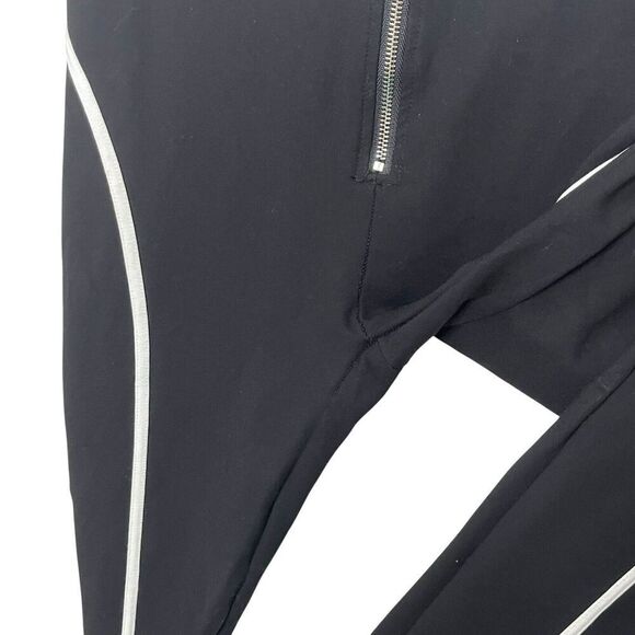 Maniere De Voir Trim Leggings Black Women’s Size 14 High Rise Zip Compression - Picture 10 of 12
